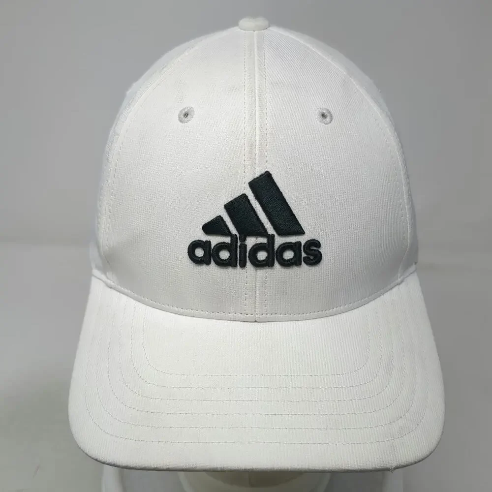 Adidas Baseball Cap White One Size Embroidered Logo Strapback Performance Hat